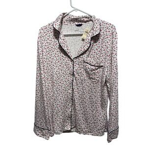 NEW Aerie Pajama Top Women's Small Christmas Long Sleeve Button Up top